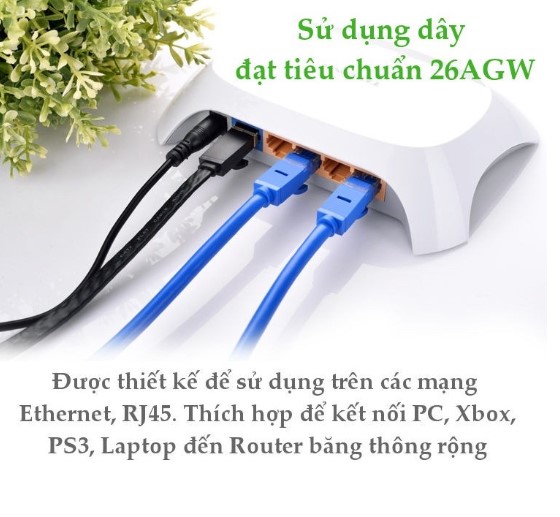 Cáp mạng đúc sẵn Cat6 5m chính hãng Ugreen 11204 cao cấp